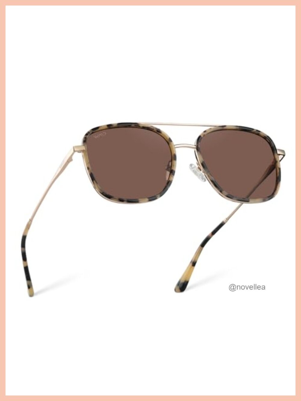 Women's Oversized Square Aviator Sunglasses Polarized UV400 Acetate Steel Frame